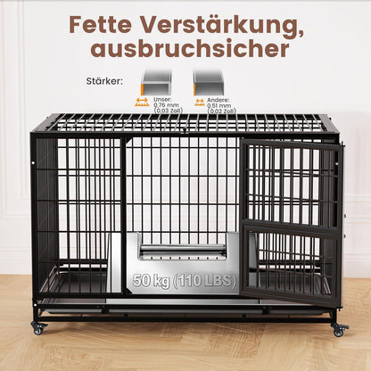Faltbarer Hundekäfig mit 3 Türen – 82x52x56 cm