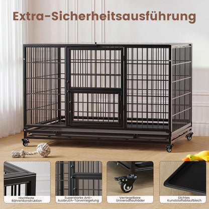 Faltbarer Hundekäfig mit 3 Türen – 82x52x56 cm