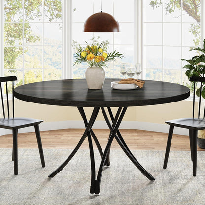 Runder Esstisch Schwarz 120cm – Modern & Stabil