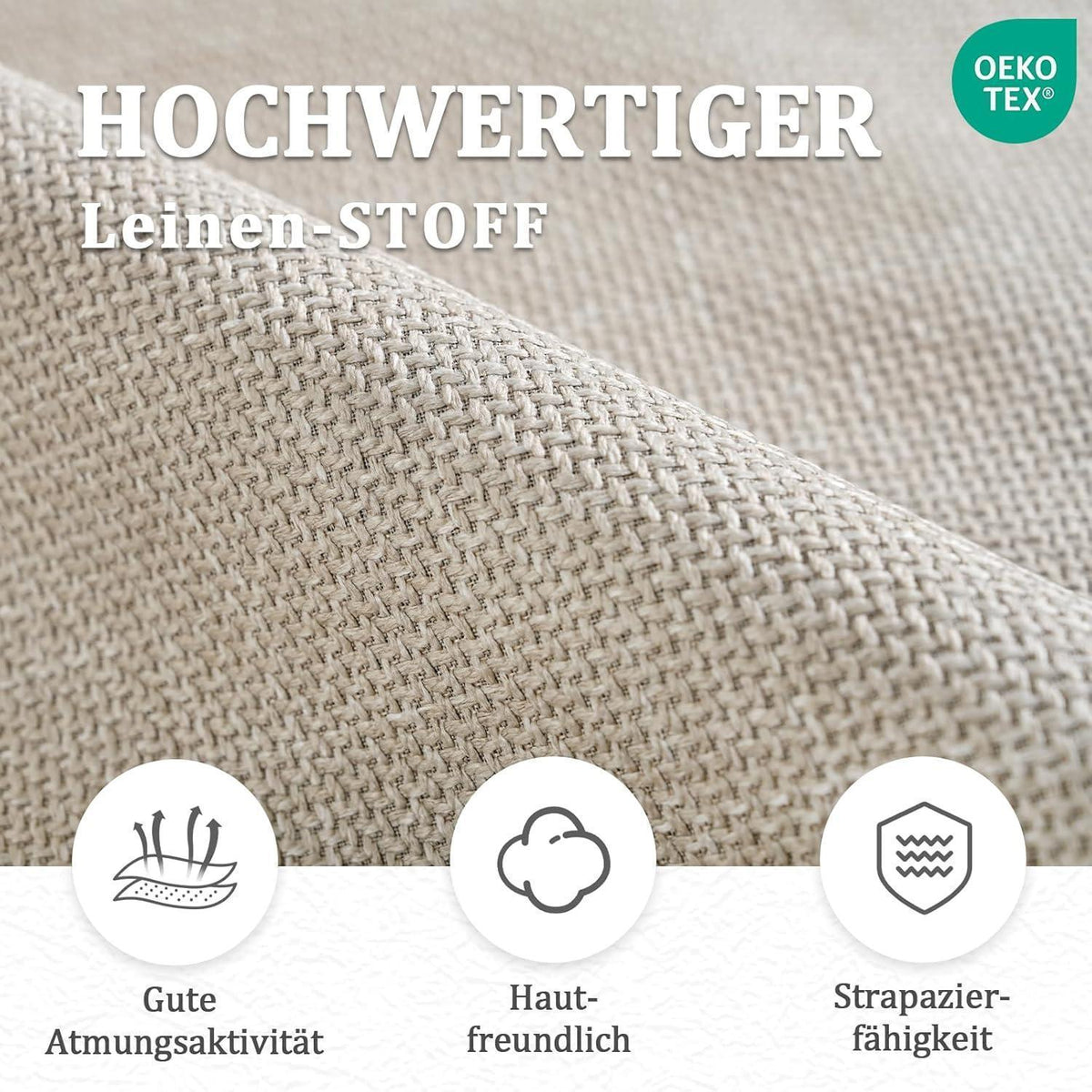 Drehbarer Esszimmerstuhl mit Armlehnen – Beige, 360° & Hochlehnig