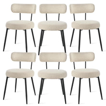 Esszimmerstühle 6er Set Bouclé Beige – Gepolsterte Küchenstühle