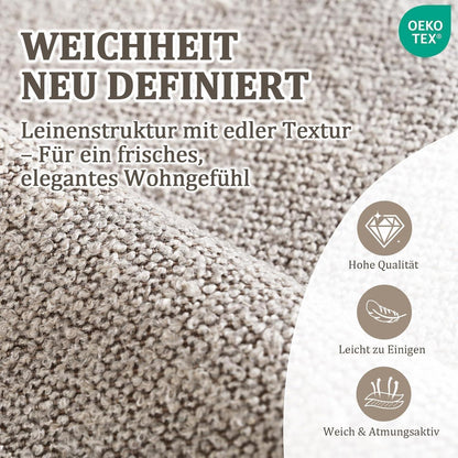 Esszimmerstühle 4er Set Bouclé Braun – Gepolsterte Küchenstühle