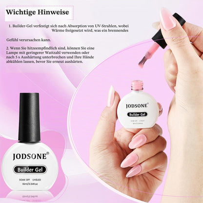 Builder Gel Set für Nagelverlängerung - 4er Set Pink, Nude, Weiß & Braun