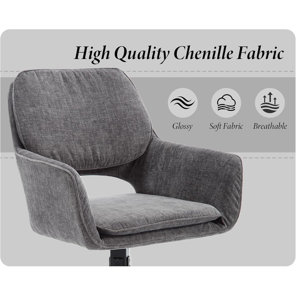 Drehbare Esszimmerstühle Set Grau – Chenille Polsterstühle