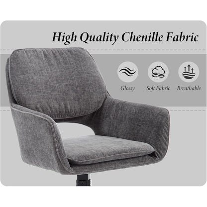 Drehbare Esszimmerstühle Set Grau – Chenille Polsterstühle