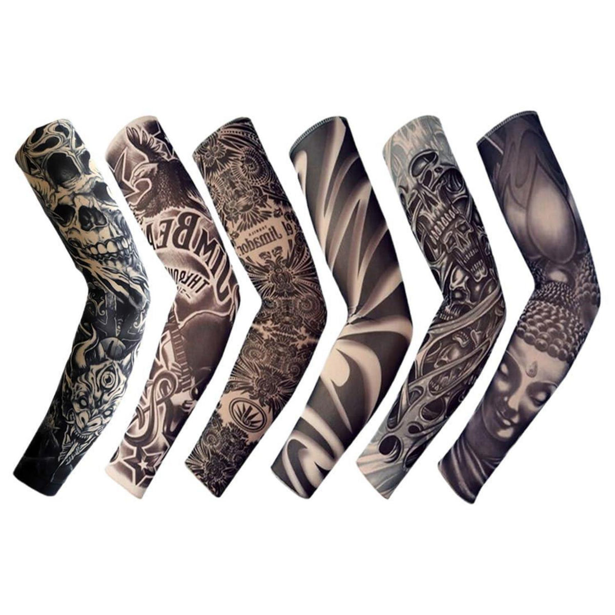6er Set Tattoo Ärmel Sonnencreme Armlinge für Party & Cosplay