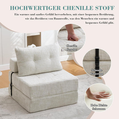 Klappbares Schlafsofa mit Kissen | Boneless Couch für Wohnzimmer