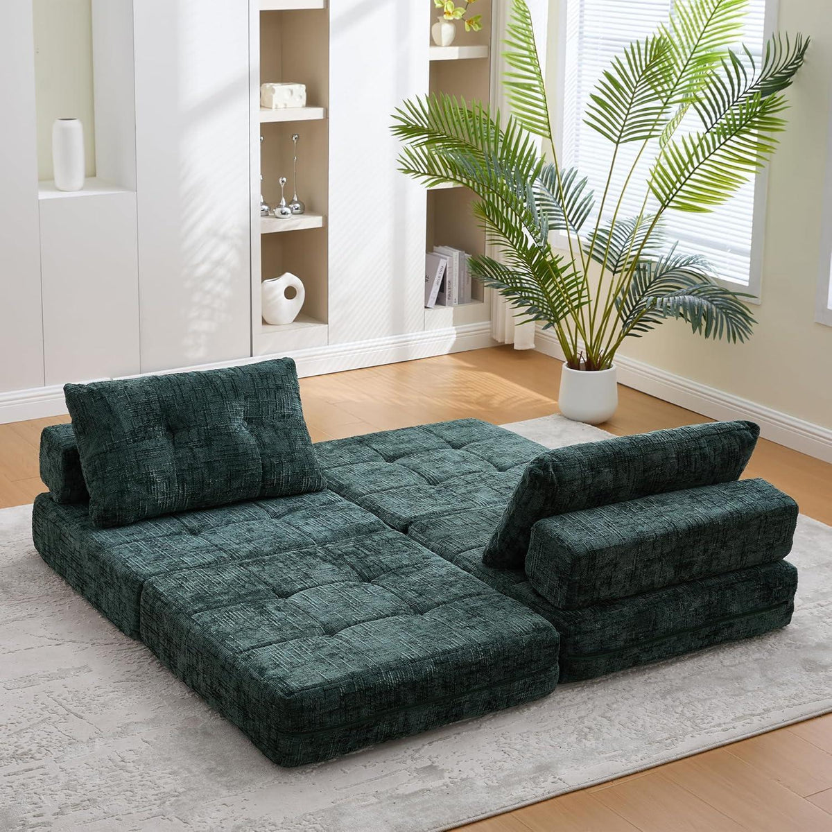 Klappbares Schlafsofa Smaragd – Komfortables Boneless Sofa ohne Montage