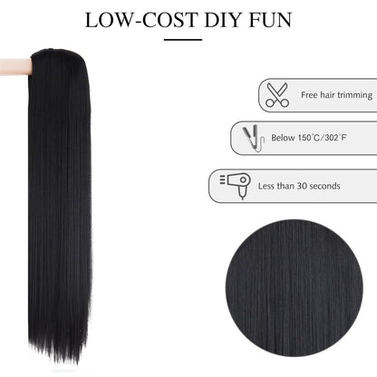 Lange Schwarz Lockige Damen Perücke 100cm – Cosplay & Kostüm