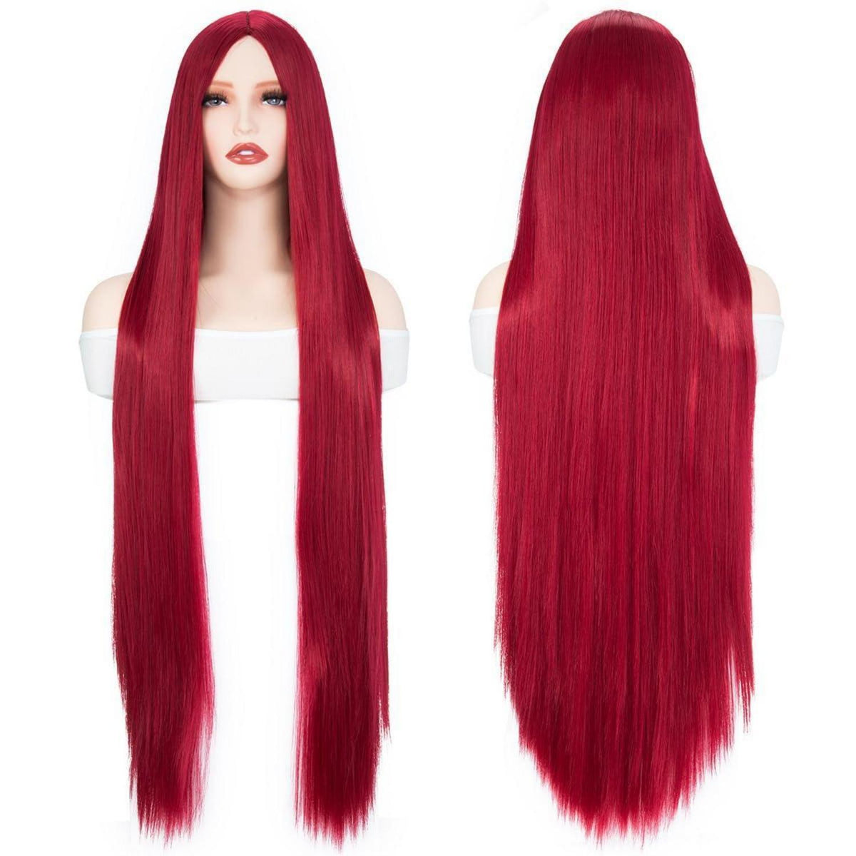 Dunkelrote Lockenperücke Damen 100 cm – Cosplay & Kostüm