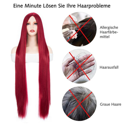 Dunkelrote Lockenperücke Damen 100 cm – Cosplay & Kostüm