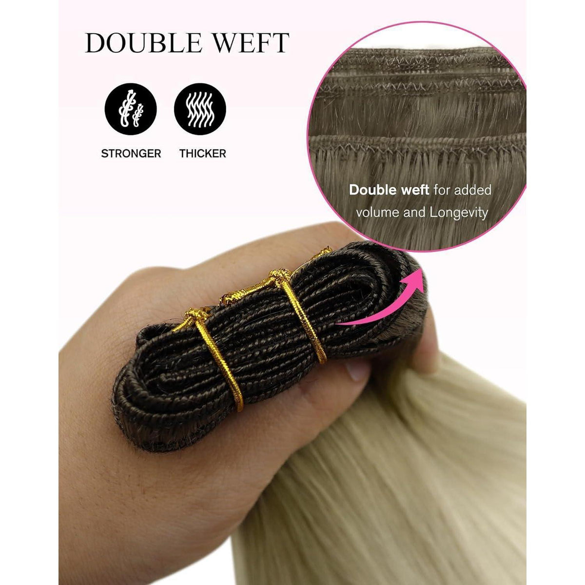 Blond Echthaar Tressen 50cm – Volumenspendend & Länger