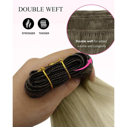 Blond Echthaar Tressen 50cm – Volumenspendend & Länger