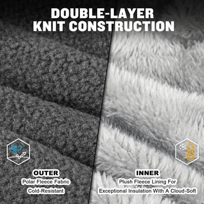 Sturmhaube Winter Mütze Fleece Skimaske für Herren Damen Dunkelgrau