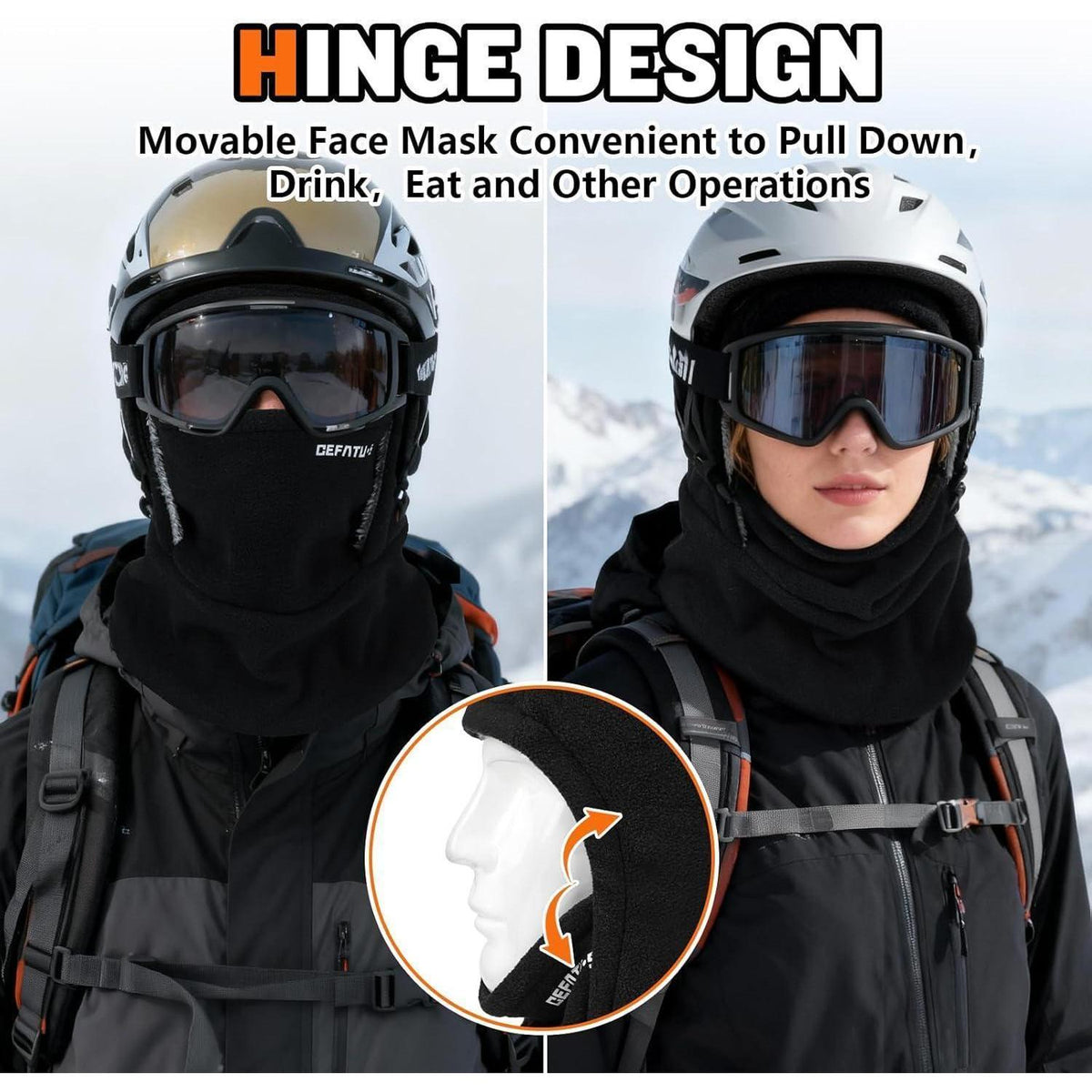Sturmhaube Winter Mütze Fleece Skimaske für Herren Damen Outdoor
