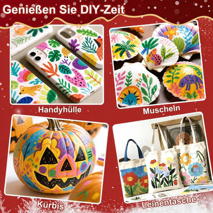 320 Acrylstifte Set Wasserfest – Pinselmarker für Stein, Holz & Co.