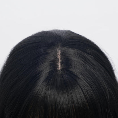 Schwarze Wellenperücke 40cm – Natürlicher Look & Hitzebeständig