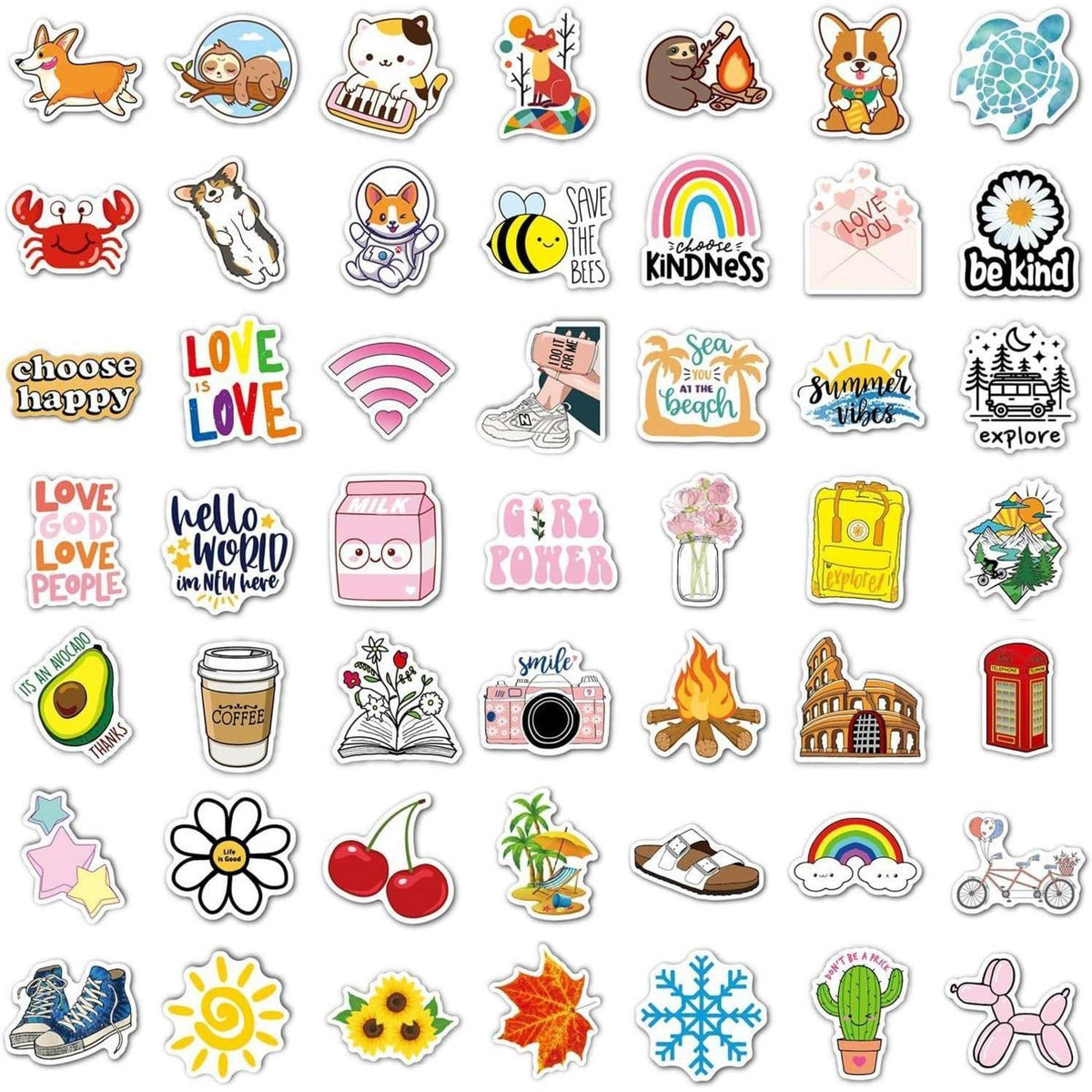 200 Aesthetic Sticker Set – Cute VSCO Aufkleber für Laptop & Co.