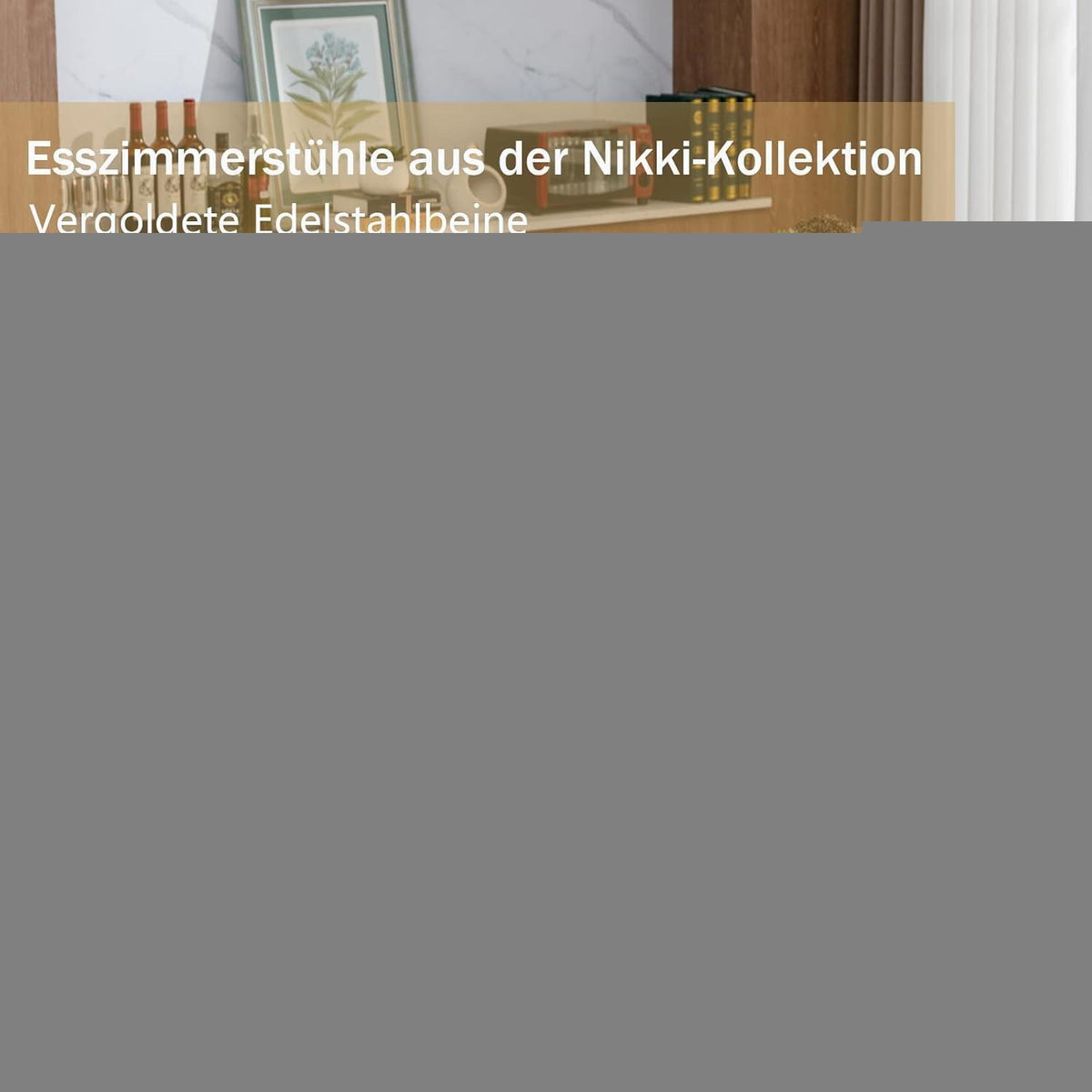 Samt Esszimmerstühle 4er Set mit goldenen Beinen