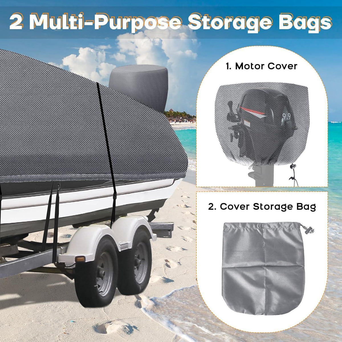 Bootsplane Wasserdicht 20-22ft – Abdeckplane für V-Rumpf Boote
