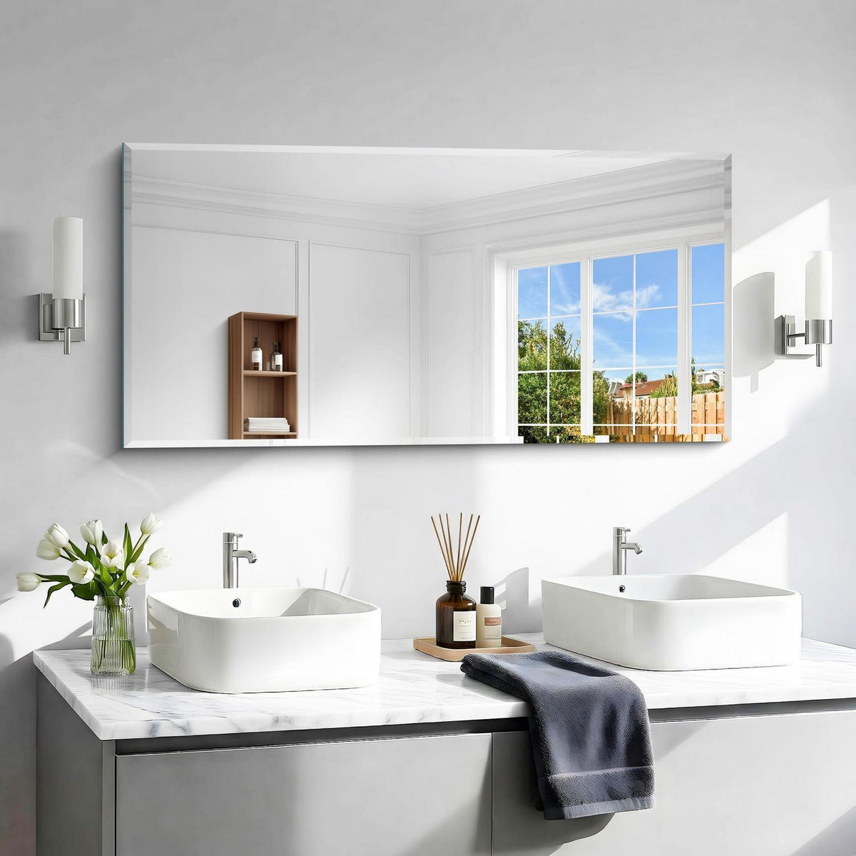 Rahmenloser Wandspiegel Rechteckig 120x60 cm – Modern & Vielseitig