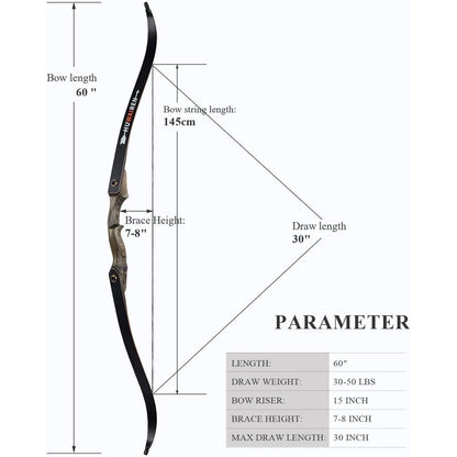 Recurvebogen Set 152cm – Jagd & Zieltraining für Erwachsene