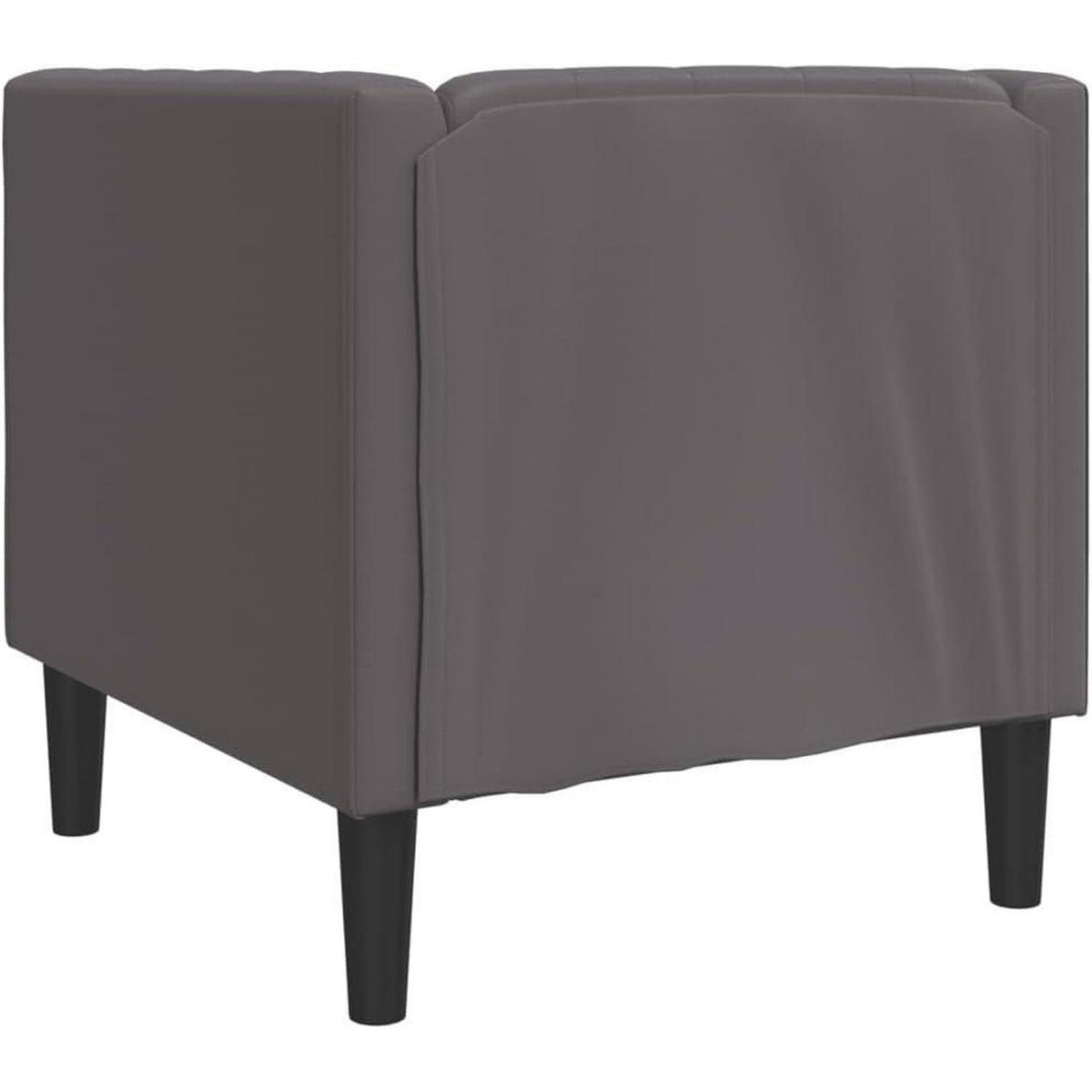 Chesterfield Sessel Grau Kunstleder – 1-Sitzer Polstersofa