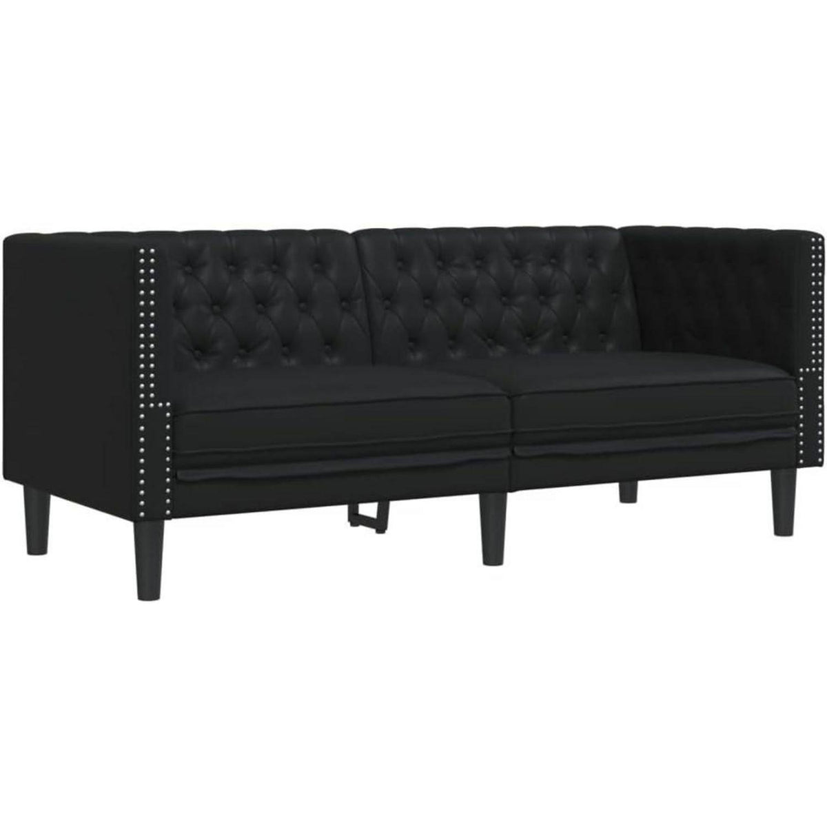 Chesterfield Polstersofa Schwarz – Sessel, 2-Sitzer & 3-Sitzer