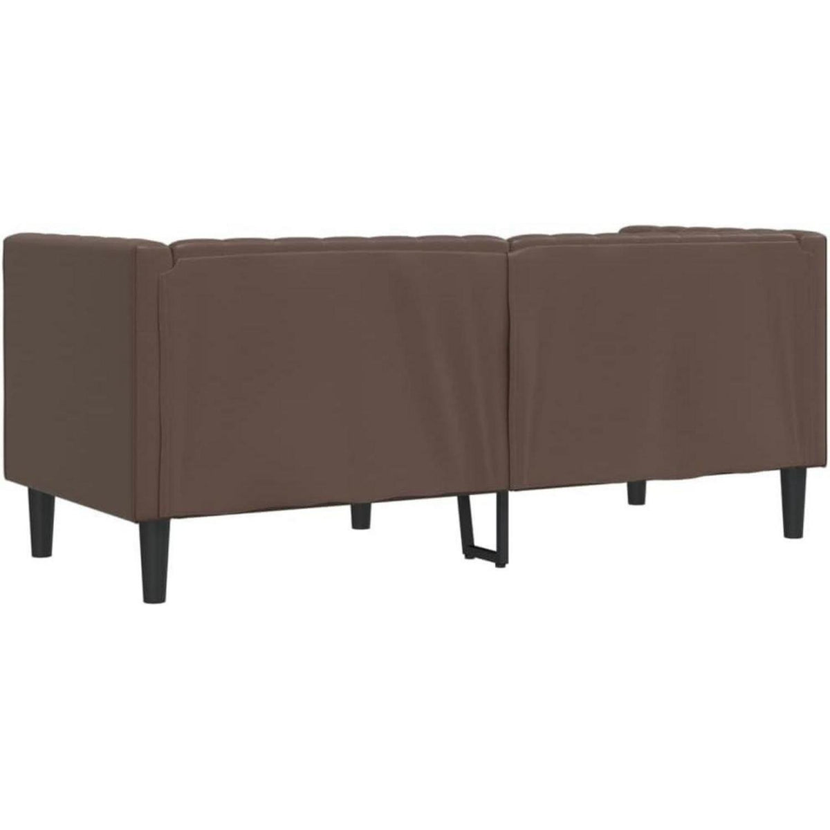 Chesterfield 2-Sitzer Sofa Braun Kunstleder Polstersofa