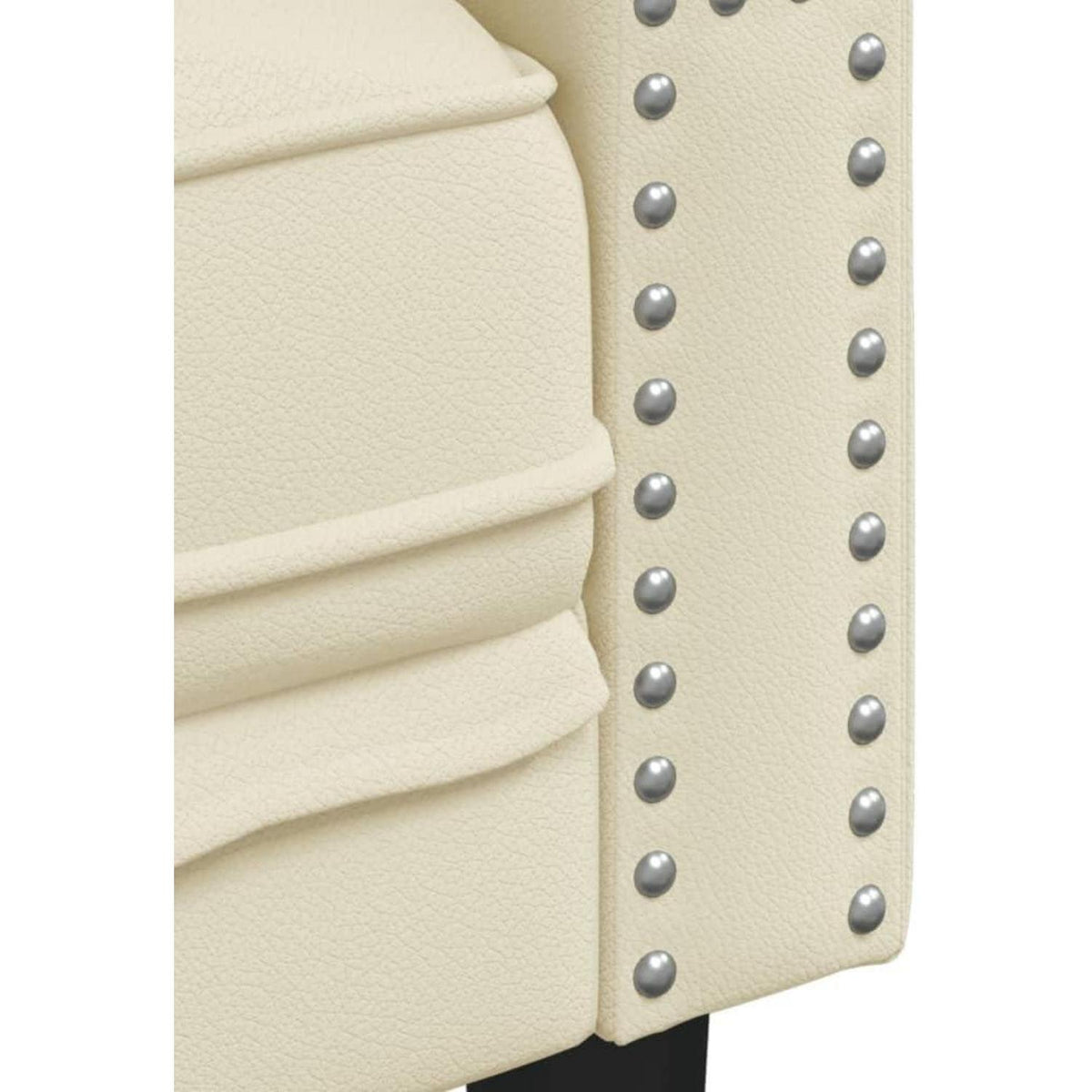 Chesterfield Sofa 3-Sitzer Creme Kunstleder Polstersofa