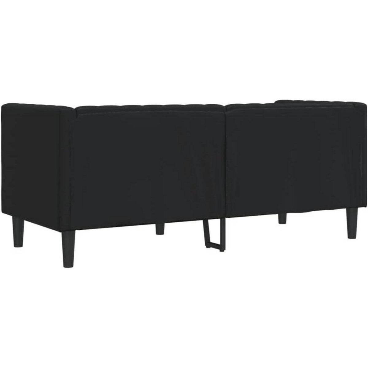 Chesterfield Sofa 2-Sitzer Schwarz Kunstleder