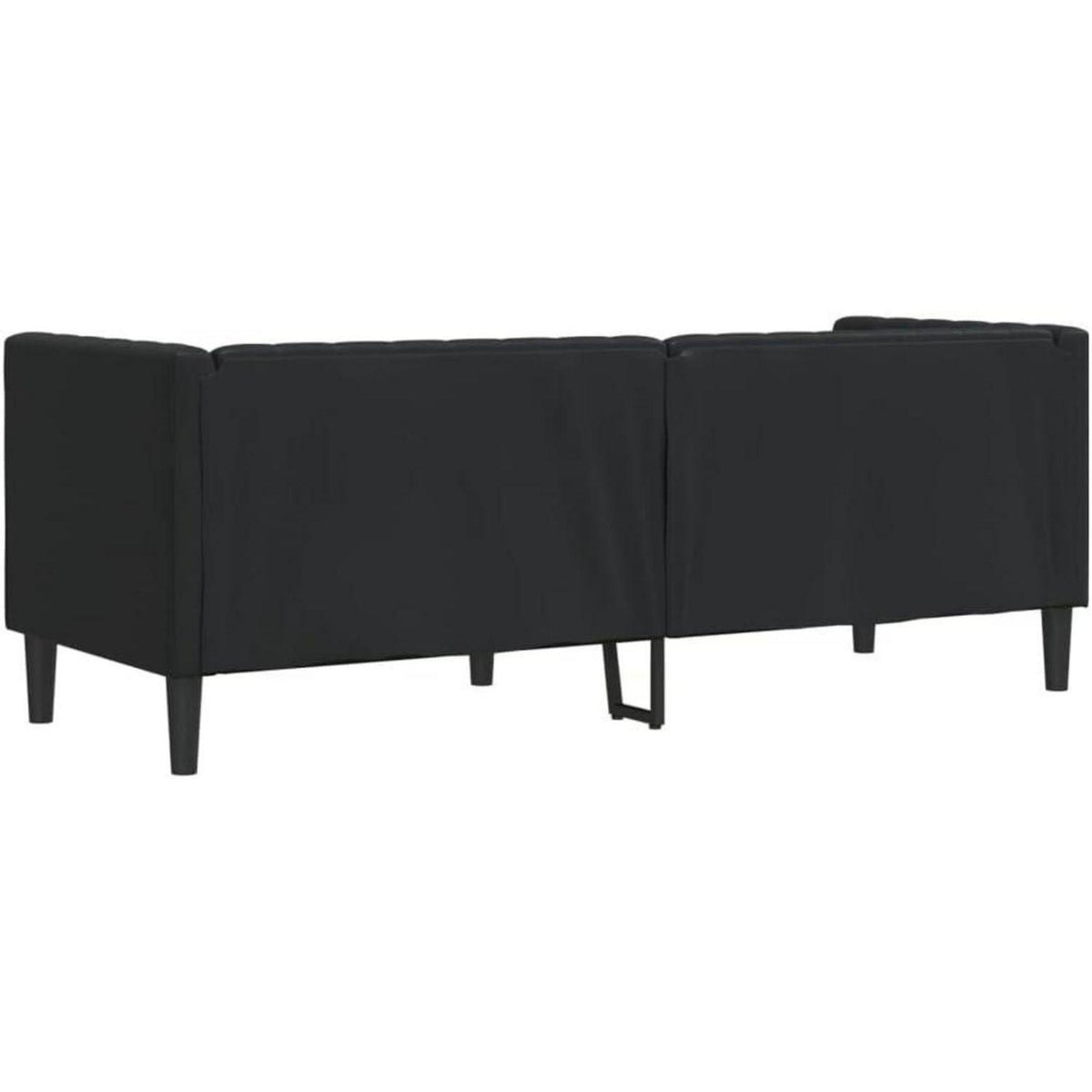 Chesterfield Sofa 3-Sitzer Schwarz Kunstleder