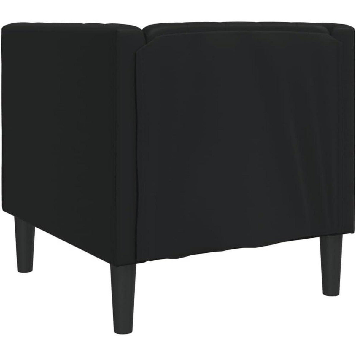 Chesterfield Sessel Schwarz Kunstleder 1-Sitzer