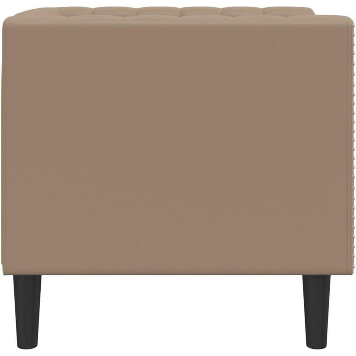 Chesterfield Sessel Kunstleder Cappuccino | 1-Sitzer Polstersofa