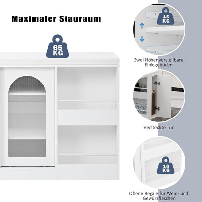 Klappbarer Esstisch mit Stauraum & Schublade – Weiß 121.5x76.7cm