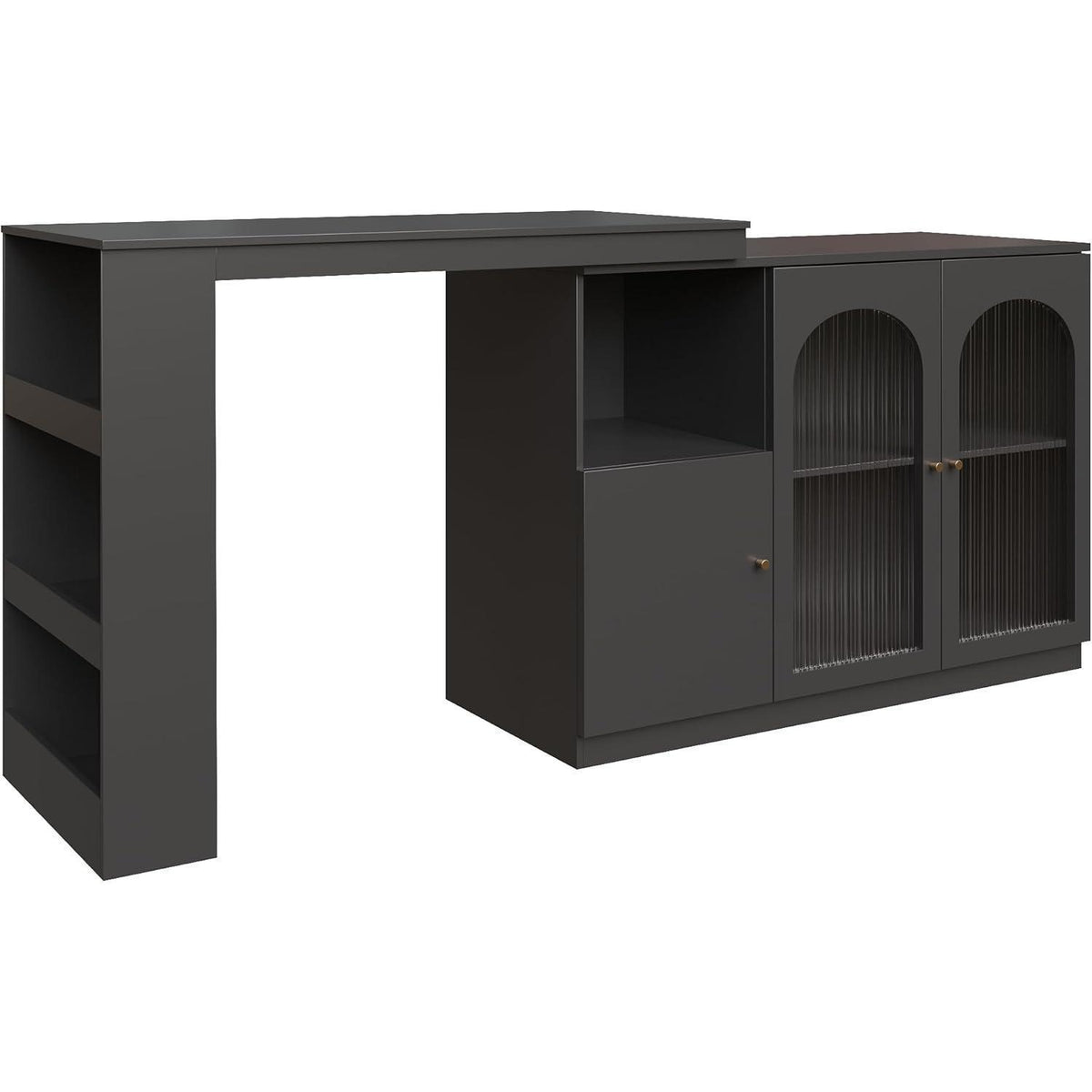 Klappbarer Esstisch mit Stauraum & Schublade – 120x103cm Schwarz