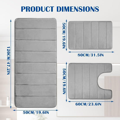 3er Set Badematten: Rutschfest, Saugfähig & Weich