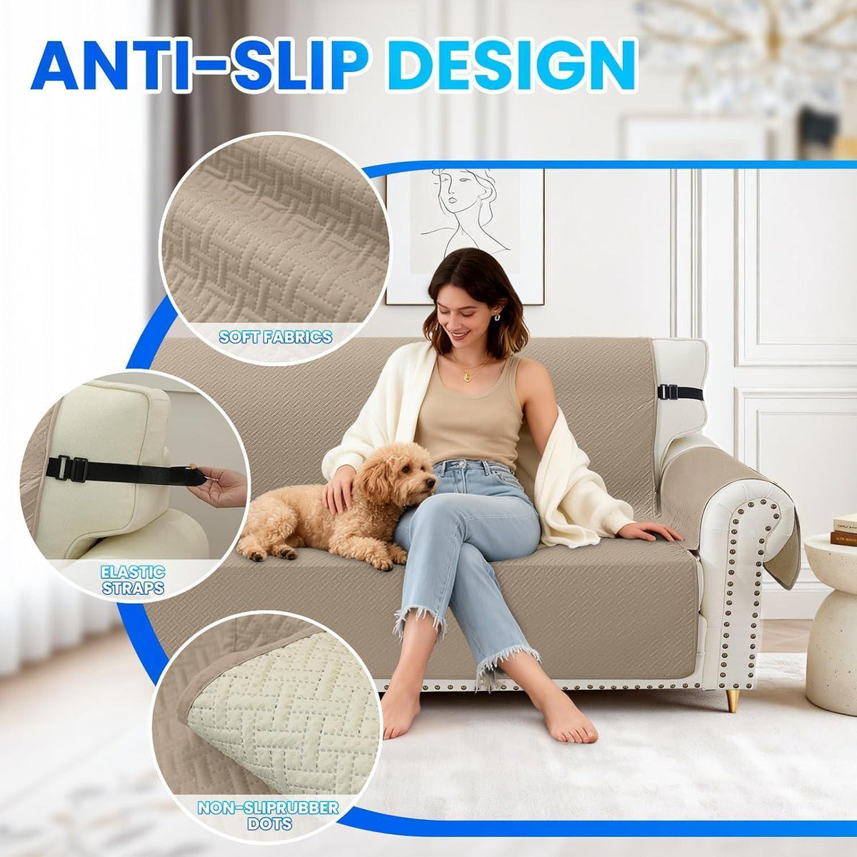 Wasserdichter Sofabezug 1 Sitzer – Schutz für Sofa & Haustiere