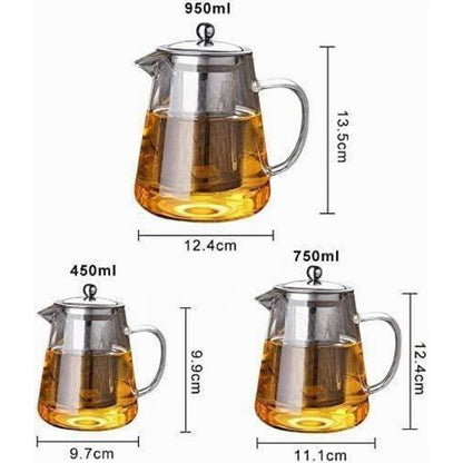 Glas-Teekanne mit Edelstahlfilter – 750ml