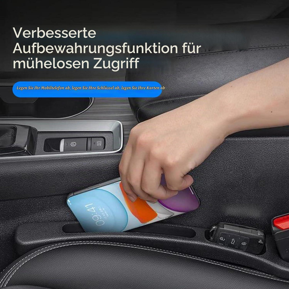 Autositz Organizer 2er-Set – Schwarz, für Handy & Kleinigkeiten