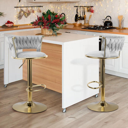 Höhenverstellbarer Barhocker 2er Set | Ergonomisch & Drehbar