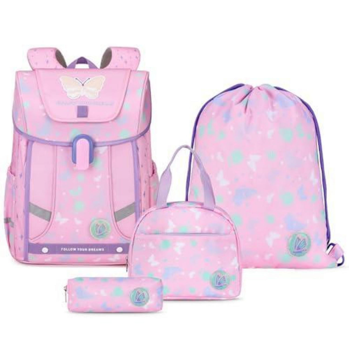 Schulranzen Set 4-teilig Mädchen Rosa – Ergonomisch & Praktisch
