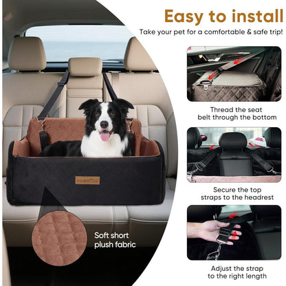 Hunde-Autositz mit Memory-Schaum & Sicherheitsgurten
