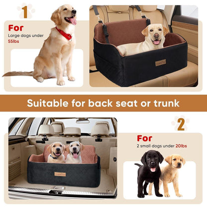 Hunde-Autositz mit Memory-Schaum & Sicherheitsgurten