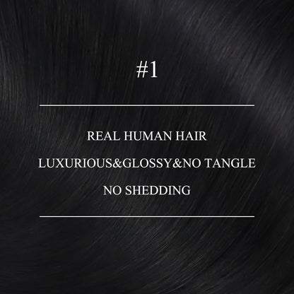 Echthaar Nano Ring Extensions Schwarz 60cm - 50g