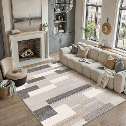 Waschbarer Teppich Beige 200x300cm – Modern & Flauschig