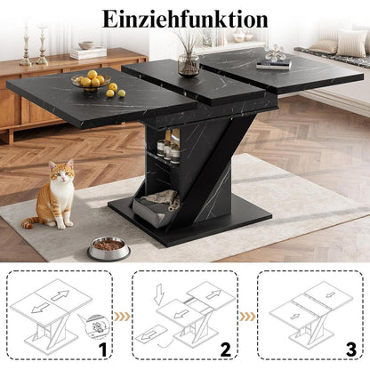 Ausziehbarer Esstisch (110-140x80cm) – Modern & Platzsparend
