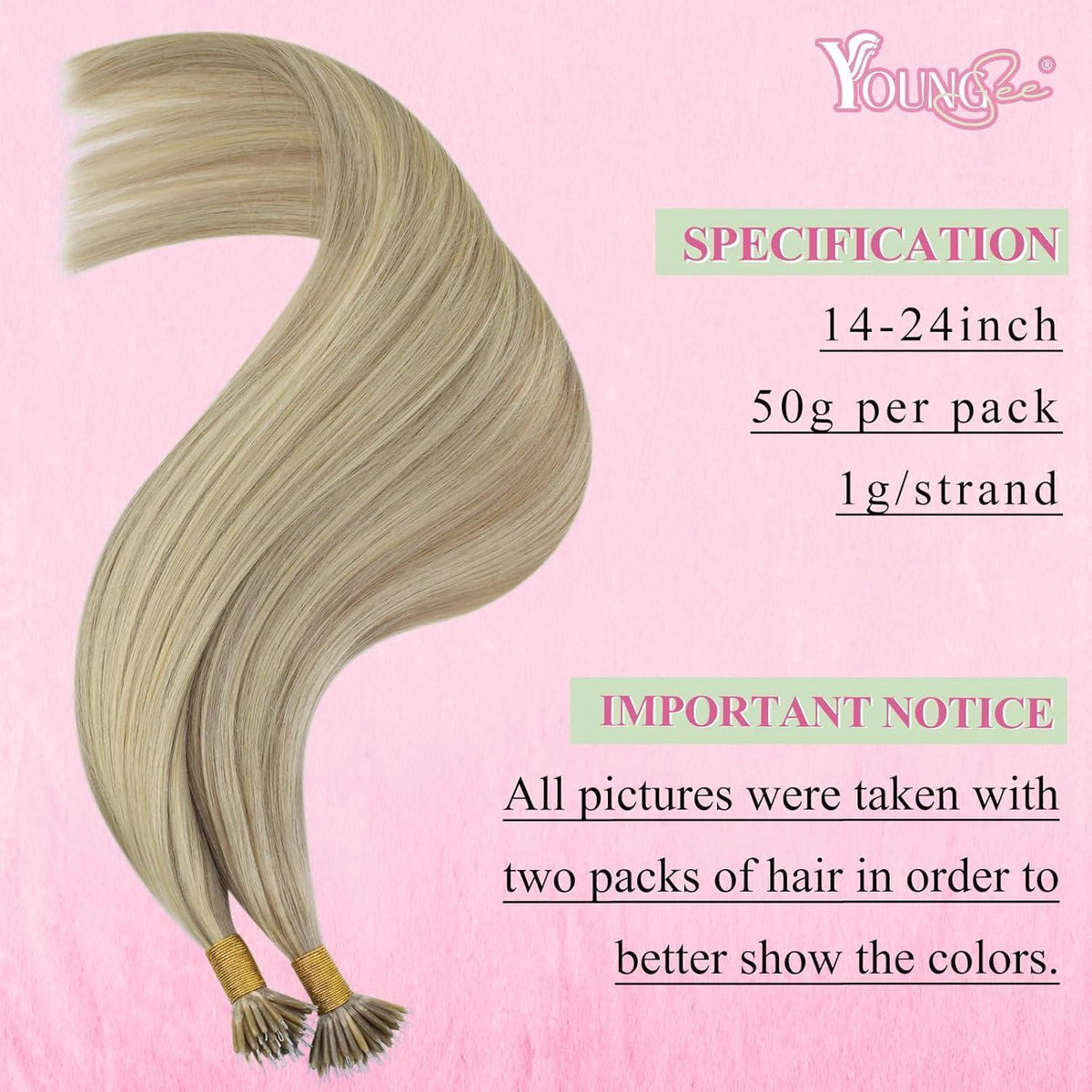 Echthaar Nanoring Extensions Blond 60cm – Natürliche Verlängerung