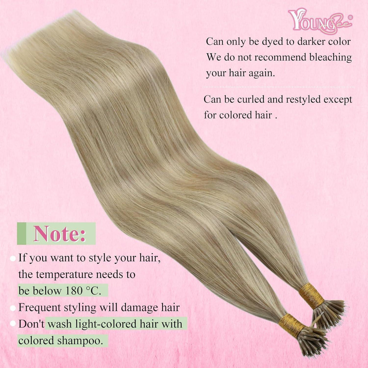 Echthaar Nanoring Extensions Blond 60cm – Natürliche Verlängerung