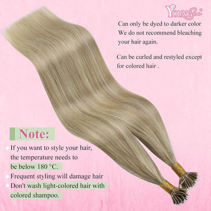 Echthaar Nanoring Extensions Blond 60cm – Natürliche Verlängerung